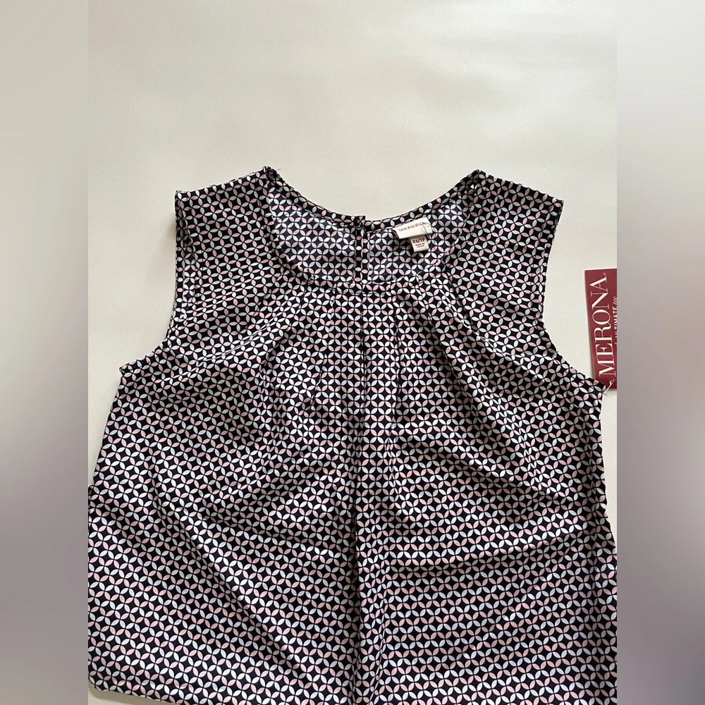 Merona Black and White Geometric Blouse - Picture 3 of 3